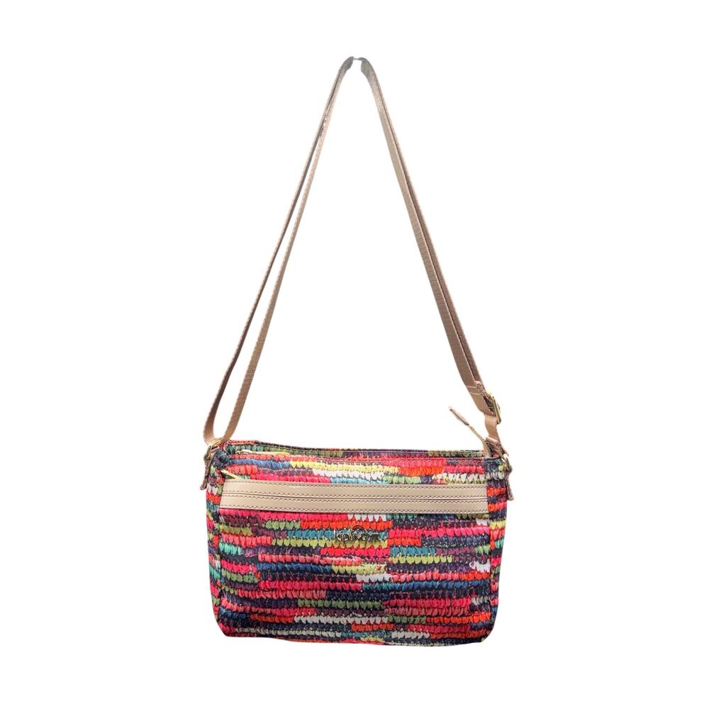Kipling Crossbody Bag Multicolor Woven Print Boho Travel Purse 9x6